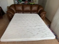Кожен диван с разтегателно двойно легло с матрак, снимка 6