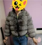Кожено яке с косъм от сребърна лисица, снимка 4