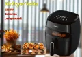 Фритюрник AirFryer , 1350W, 5.2л., LED дисплей, Горещ въздух, Таймер, до 200°C, Черен, снимка 2