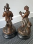 чифт2бр/23см-3кг ЦAM статуетки/стари френски скулптури/фигури на селяни-музиканти, снимка 2