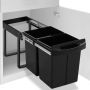vidaXL Кош за вграждане за кухненски шкаф, плавно затваряне, 48 л（SKU:51181