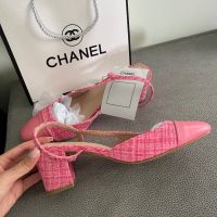 Цикламени розови обувки букле Шанел бежови Chanel , снимка 2 - Дамски обувки на ток - 45782845