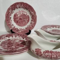 Английски порцеланови чинии и сосиери с маркировка, снимка 1 - Чинии - 45846190