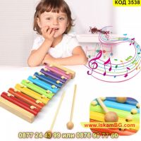 Детска музикална играчка, дървен ксилофон, 8 музикални ноти - КОД 3538, снимка 6 - Музикални играчки - 45265023