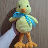 Плетено голямо пиле, плетена играчка , снимка 2 - Плюшени играчки - 45528920