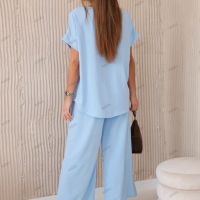 Дамски комплект с колие блуза + панталон, 3цвята , снимка 4 - Комплекти - 45556908