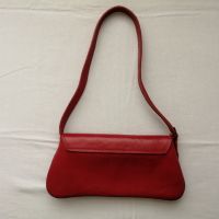 Малка дамска чанта от естествена кожа в червен цвят, снимка 6 - Чанти - 45113863