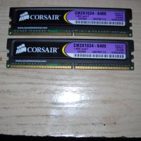 107.Ram DDR2 800 MHz,PC2-6400,1Gb,CORSAIR-XMS2.Kит 2 Броя, снимка 1 - RAM памет - 45859577