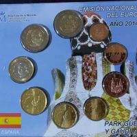 Испания 2014 – Комплектен банков евро сет от 1 цент до 2 евро + 2 евро Паркът на Гауди в Барселона, снимка 1 - Нумизматика и бонистика - 45545344