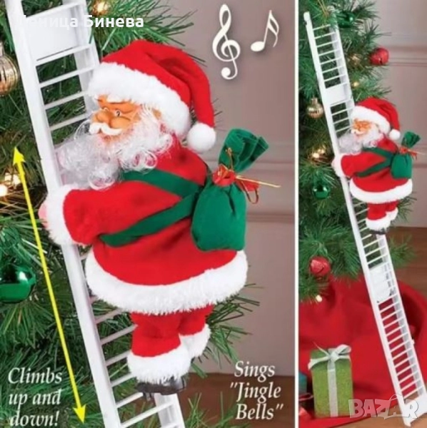 Електрическа играчка – катерещ се по стълба Дядо Коледа , снимка 1