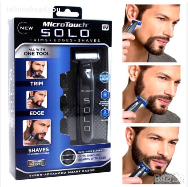 Самобръсначка-мъжки тример Micro Touch Solo за лице/брада и тяло, снимка 1