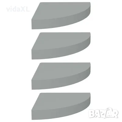  vidaXL Floating Corner Shelves 4 pcs Grey 25x25x3,8 cm MDF(SKU:323903), снимка 1