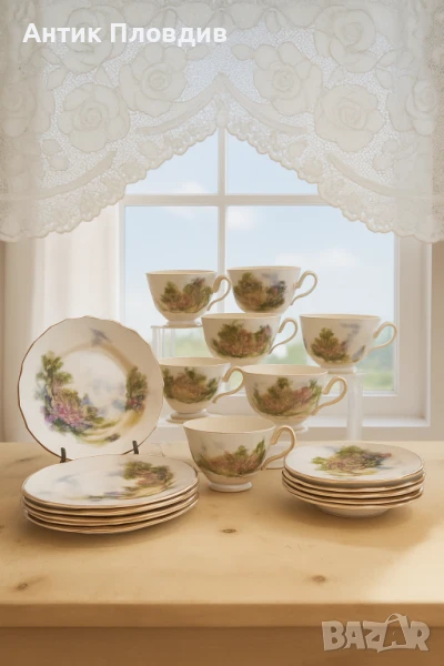Чаен сервиз Royal Vale с английски пейзажи за 6 души, снимка 1