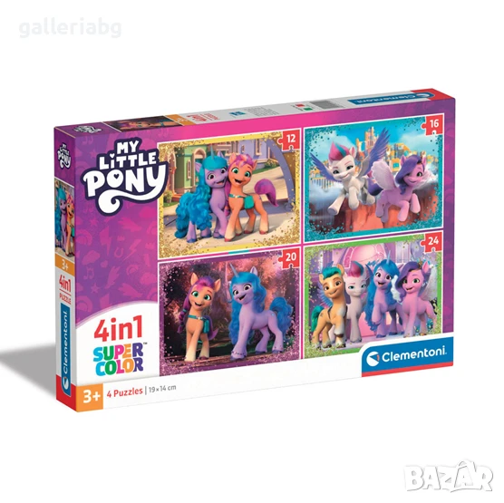 🧩 Пъзел My Little Pony / Малкото пони – 4 в 1, Clementoni (12–24 части), снимка 1