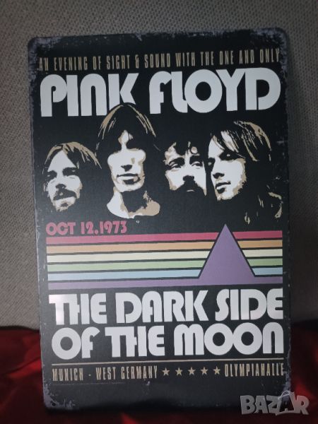 Pink Floyd-The Dark Side Of The Moon 12.10.1973-метална табела(плакет), снимка 1
