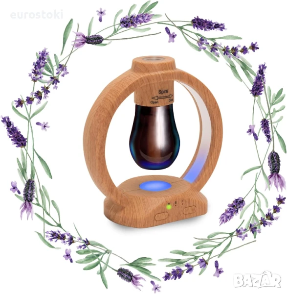 Adirigo Безжичен безводен арома дифузер за етерични масла с три режима на мъгла и четирицветни LED , снимка 1
