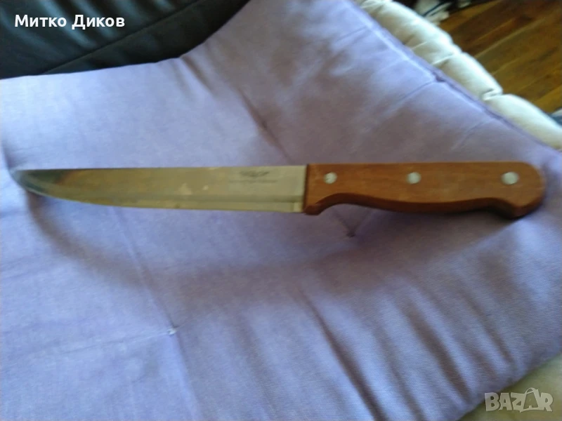 Нож немски кухненски нов високо качество неръжд.стомана 376х245мм острие, снимка 1