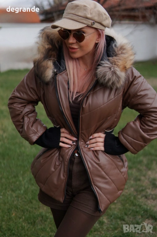 Дамско яке с естествен пух, снимка 1