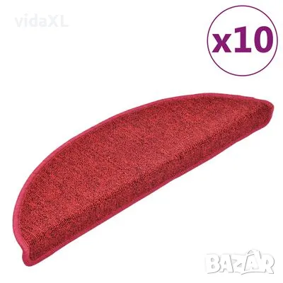 vidaXL Стелки за стъпала, 10 бр, 56x17x3 см, бордо（SKU:149745, снимка 1