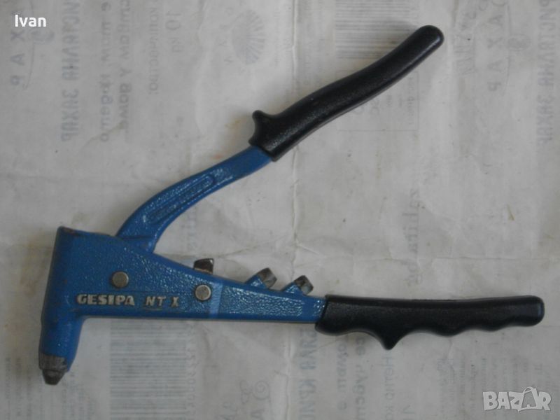 GESIPA NT X Немска ръчна професионална индустриална промишлена нитачка за поп-нитове 3-5мм 3 глави, снимка 1