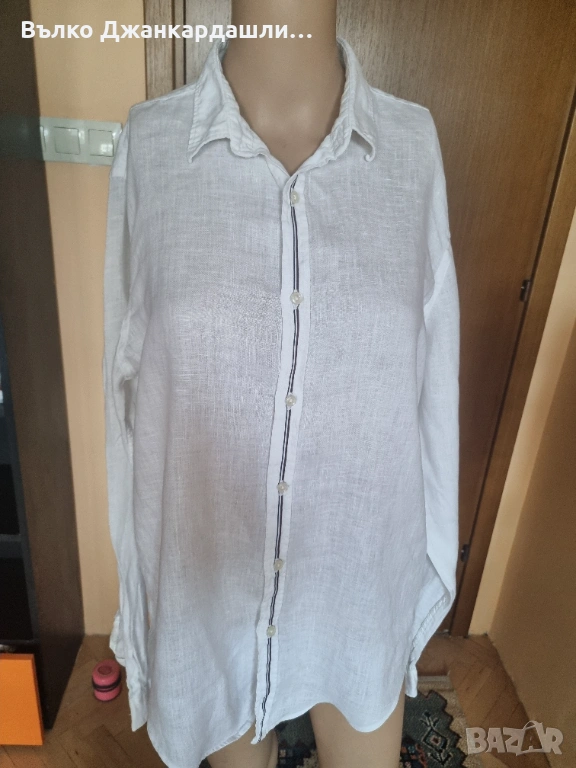 Мъжка ленена риза Zara, размер L, снимка 1