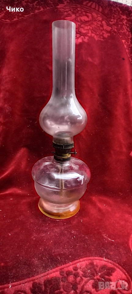 Здрава Стара изцяло стъклена газена лампа, снимка 1