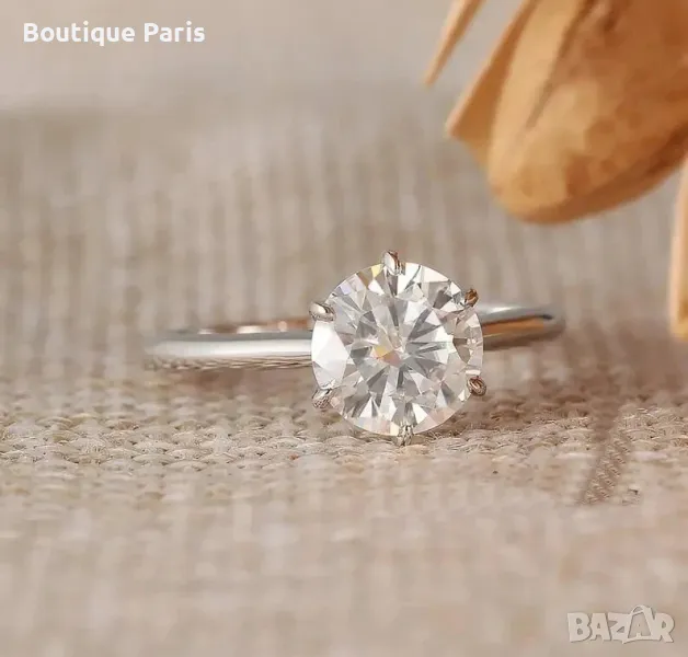 Пръстен с лабораторен диамант , снимка 1