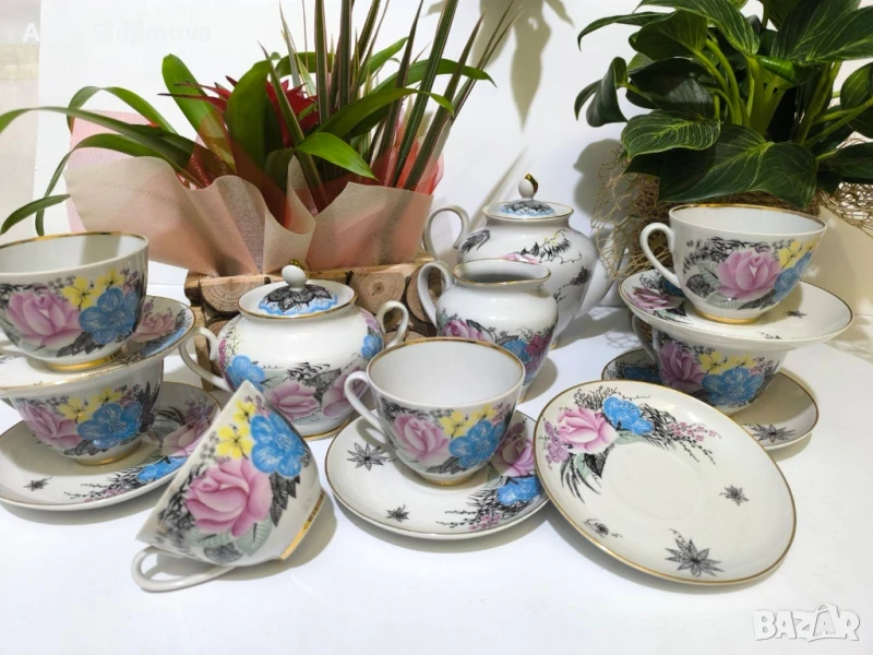 Руски порцелан ЛФЗ сервиз за чай , снимка 1
