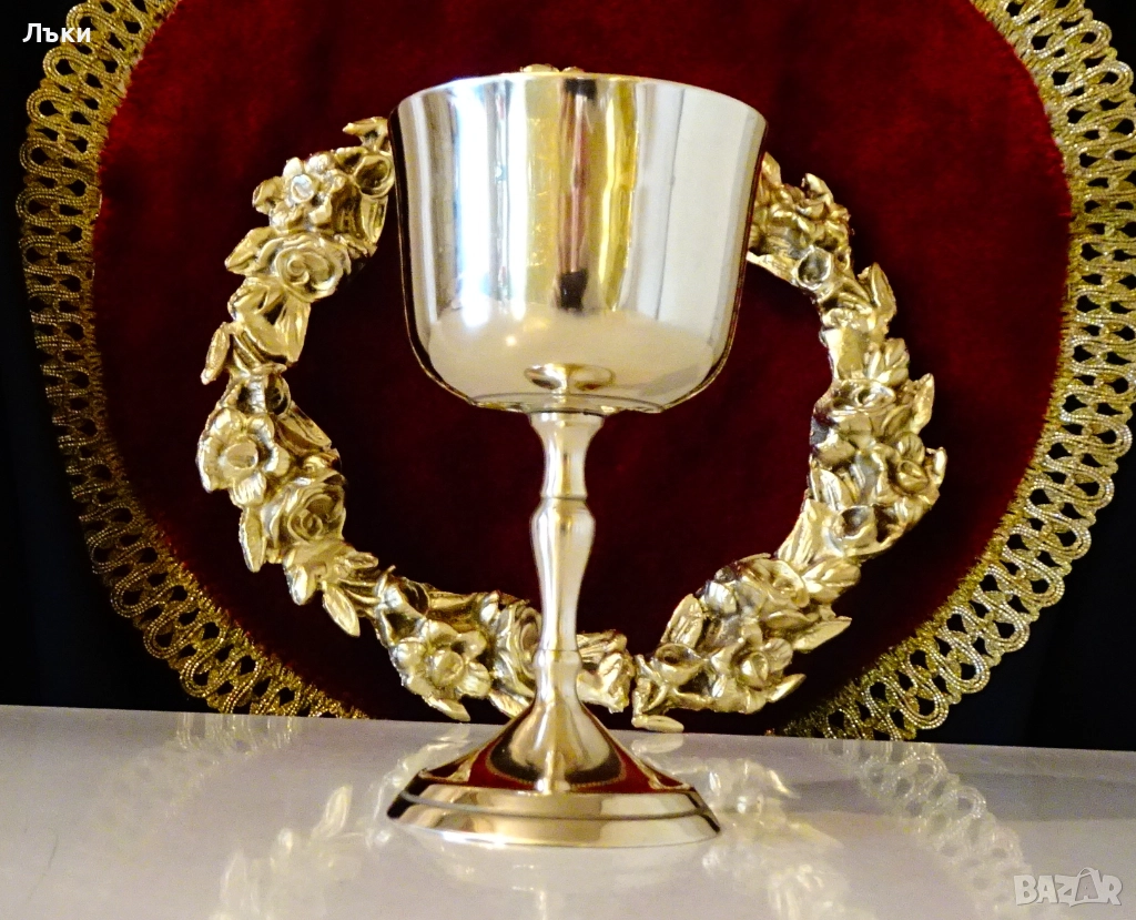 Бронзова чаша за вино 12 см. , снимка 1