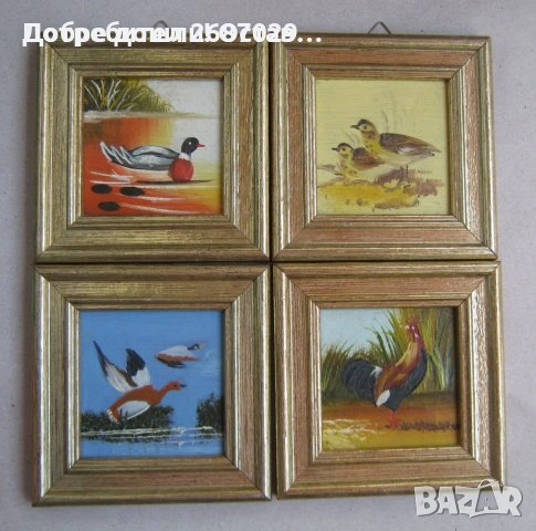 Картини:  Картина морски пейзаж,  с рамка, елени, пейзаж, хижа, 4 броя с диви птици, снимка 13 - Картини - 31809447