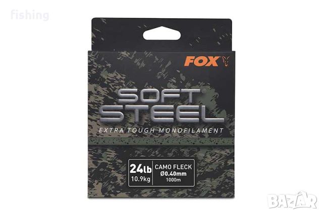 Монофилно влакно Fox Soft Steel Fleck Camo Mono - Корда - 1000м, снимка 7 - Екипировка - 46042608