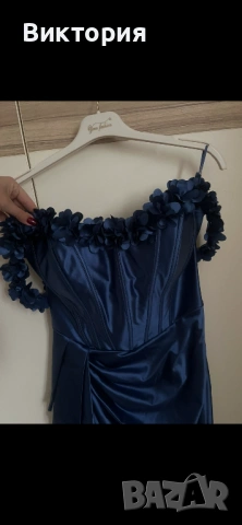 Тъмносиня абитуриентска рокля , снимка 3 - Рокли - 53527940