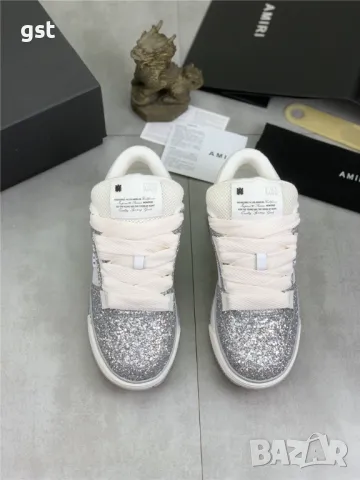 Редки Amiri White Diamond 💎 дизайнерски Маратонки Унисекс Мъжки дамски кецове 