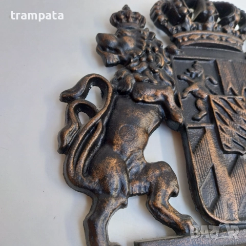 НАЙ ДОБРАТА ОФЕРТА Стар немски баварски метален герб , снимка 2 - Антикварни и старинни предмети - 52619822