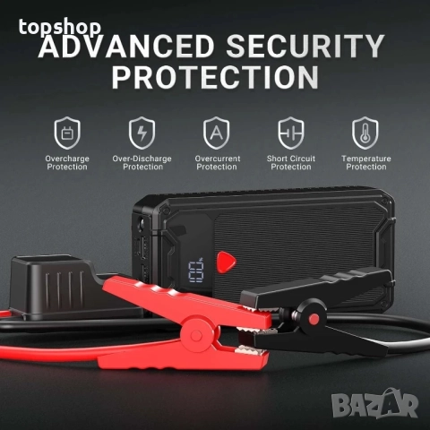 Преносим джъмп стартер с батерия 4000A / 26800mAh бустер, захранваща батерия..., снимка 4 - Аксесоари и консумативи - 51637822