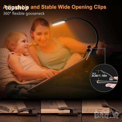 Нова Gritin 16 LED акумулаторна лампа, 3 цветни температури, безстепенно регулиране на яркостта..., снимка 5 - Настолни лампи - 51598061