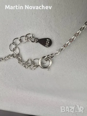 Сребърно колие с мойсанит (Диамант) 1 карат, снимка 6 - Колиета, медальони, синджири - 50106807