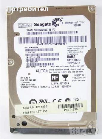 HDD 320 GB Seagate за лаптоп на 59 дни работа!