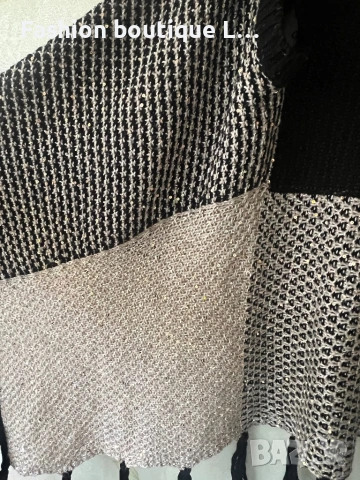 Уникална плетена жилетка с асиметрична кройка и различни цветове парчета плат, снимка 7 - Жилетки - 53176276