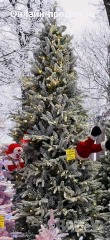 Коледна елха с бели връхчета и вградени лампи, снимка 5 - Декорация за дома - 52243564