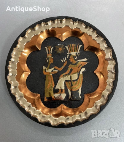 Египетска чиния, плато. Ръчна изработка. Мед и месинг