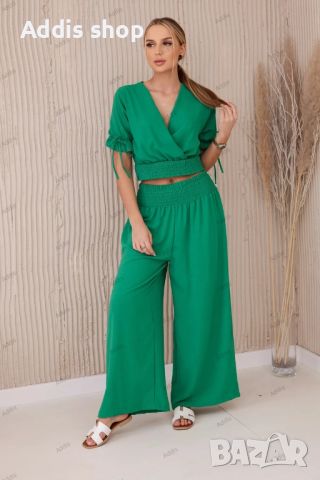 Дамски комплект панталон от две части и блуза, 4цвята , снимка 14 - Комплекти - 45629043