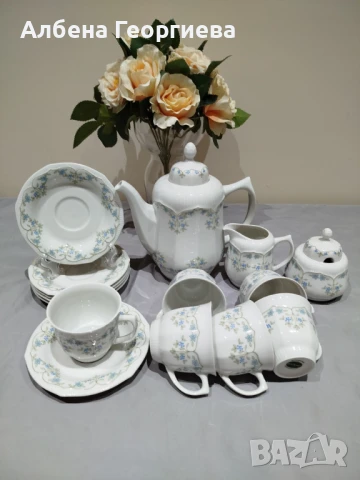 Фин порцеланов сервиз за кафе BLUTENREIGEN BONAPART