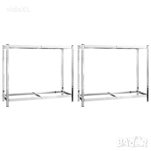 vidaXL Стелажи за гуми с 2 рафта 2 бр сребристи 110x40x110 см стомана（SKU:152892, снимка 1 - Други - 46323464