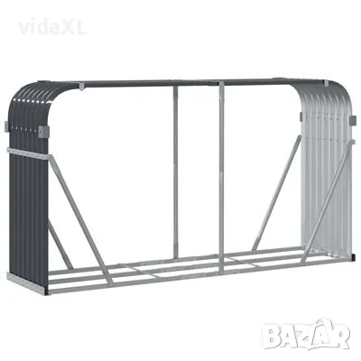 vidaXL Поставка за дърва, антрацит, 180x45x100 см, поцинкована стомана（SKU:364564）, снимка 4 - Други - 49516435