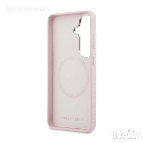 Оригинален кейс Karl Lagerfeld Saffiano KC Metal Logo MagSafe, За Samsung Galaxy S26, Розов и Потект, снимка 4 - Калъфи, кейсове - 54267745