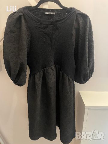 Черна рокла Zara Зара размер M, снимка 1 - Рокли - 46167150