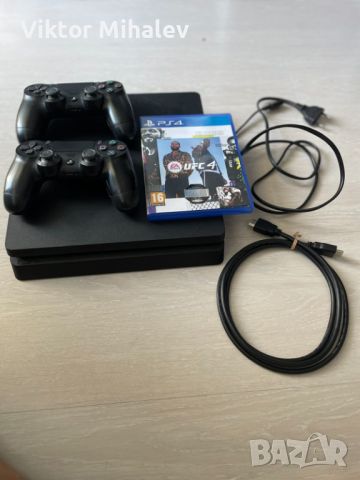 Продавам PS4 Slim 500GB с 2 Контролера и UFC 4 Игра, снимка 1 - PlayStation конзоли - 46232027