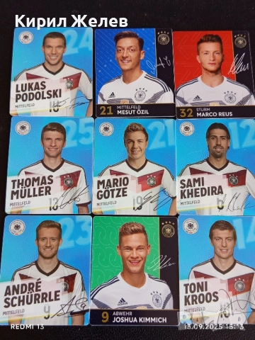 Колекционерски картички на футболисти ЛУКАС ПОДОЛСКИ,ТХОМАС МЮЛЕР,ТОНИ КРООС 51044