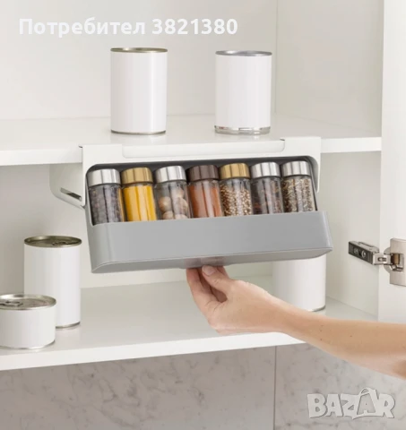 Органайзер за подправки за рафт / Органайзер / 7бр бурканчета; Органайзерът е със семпъл дизайн, кой, снимка 1